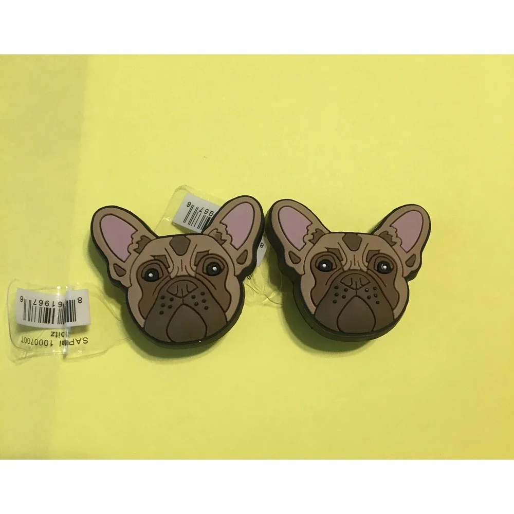 (2) French Bulldog Charm For Crocs Shoe Dog Frenchie Boston Terrier Jibbitz